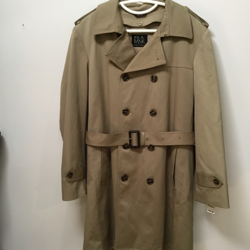 NWT $595 Joseph A Bank trench coat. - Picture 2 of 11